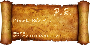 Pivoda Ráfis névjegykártya